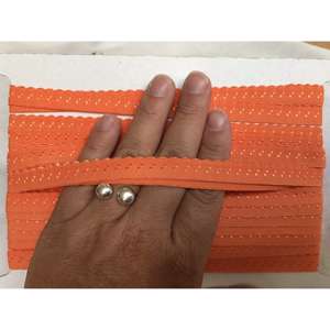 Undertøjskant - foldet med lille tungekant - orange